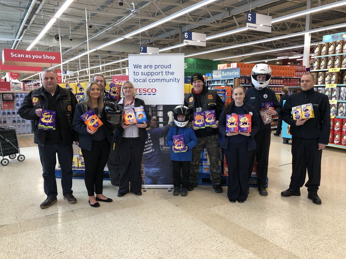 _N_F_M_A_'s tweet photo. Widows Sons from Northumberland and Durham want to say a massive thanks to @Tesco Durham for donating Easter eggs to our Easter egg run this month @ProvincialGLN @TigerTomXCA @HighlightsPR @BrianDenton6723 @nevvy28 @IanNoble41 @suareztimav @WSMBAireland @LodgeTemperance https://t.co/k32zq8XniL