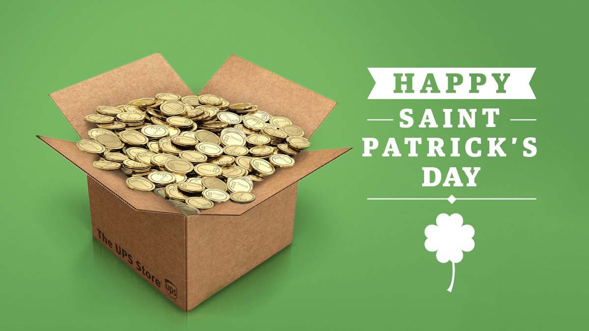 UPSStore5447's tweet photo. May good luck be your friend in whatever you do, and may trouble be always a stranger to you. Happy Saint Patrick's Day! https://t.co/BFUnWXNtPF