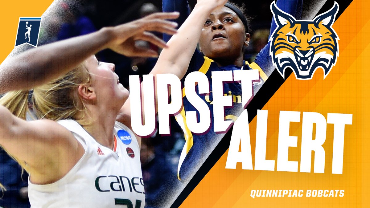 MarchMadnessWBB's tweet photo. 🚨 #UpsetAlert 🚨

Your 2017 darlings are back, folks! (9) @QU_WBB knocks off (8) Miami, 86-72! https://t.co/darSmEWziM
