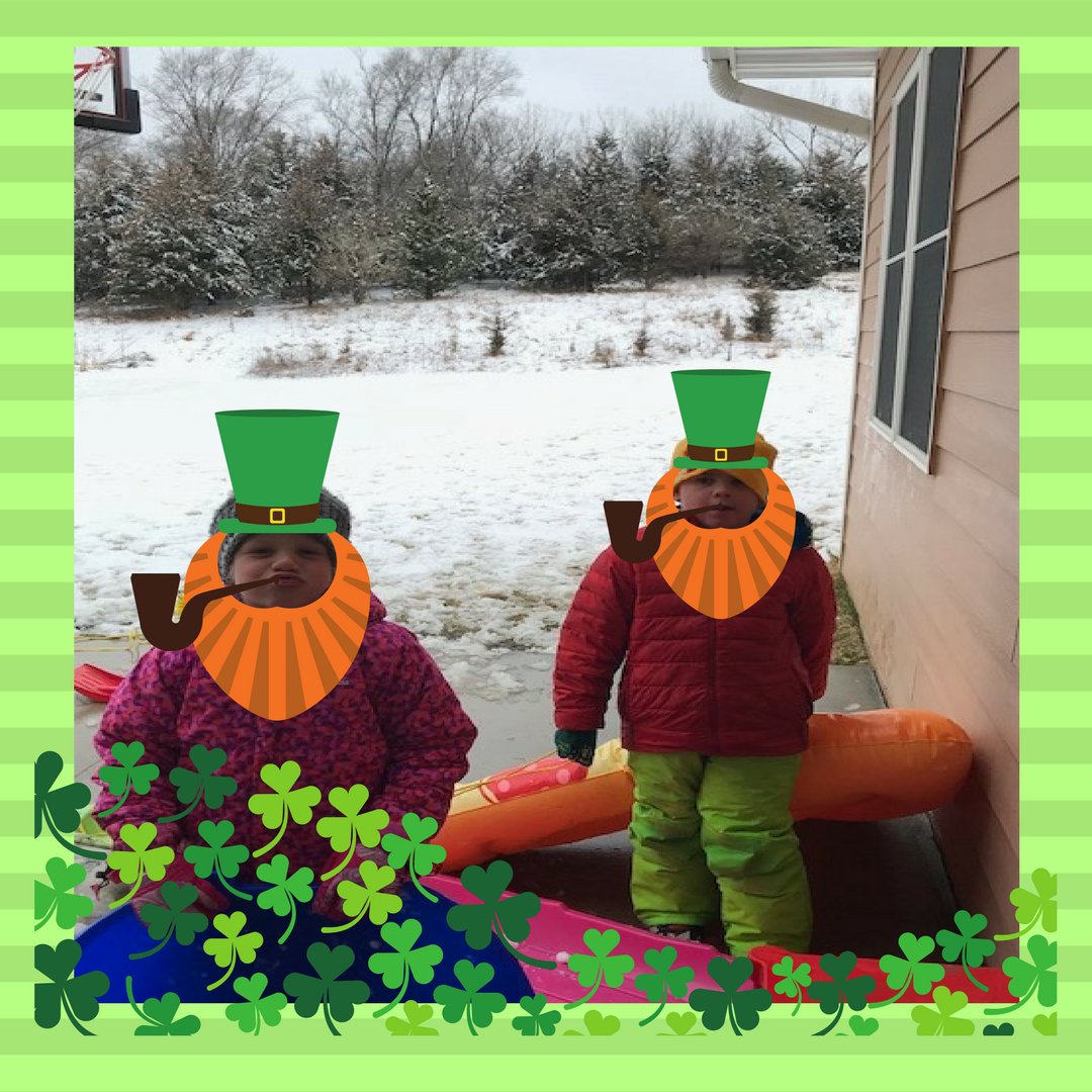 Did your get a St. Paddy's Day Snow? Our little leprechauns did and are loving this spring snow! Enjoy your St. Patrick's Day Everyone!