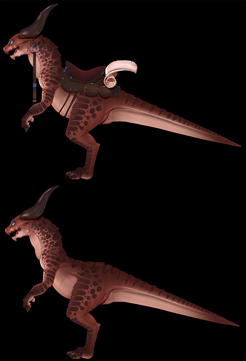 Hi! I did some quick polypainting on this fella did this during free time aaand~ yeah! I'm so excited to pose them both in action! my greatest apologies for not streaming this, I promise to make a tutorial for polypainting it would be great! aand~  have a nice day everyone!