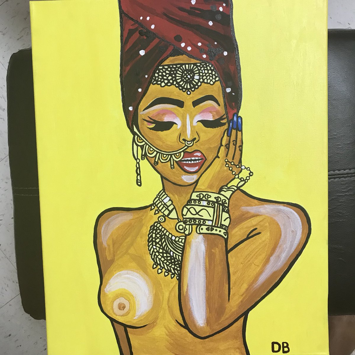 diadia__'s tweet photo. My impressionist painting inspired by miss #AmaraLaNegra ❤️ #BlackArt #AfroLatina #PopArt #Painting #Portrait #Impressionism https://t.co/S58wcFlikP