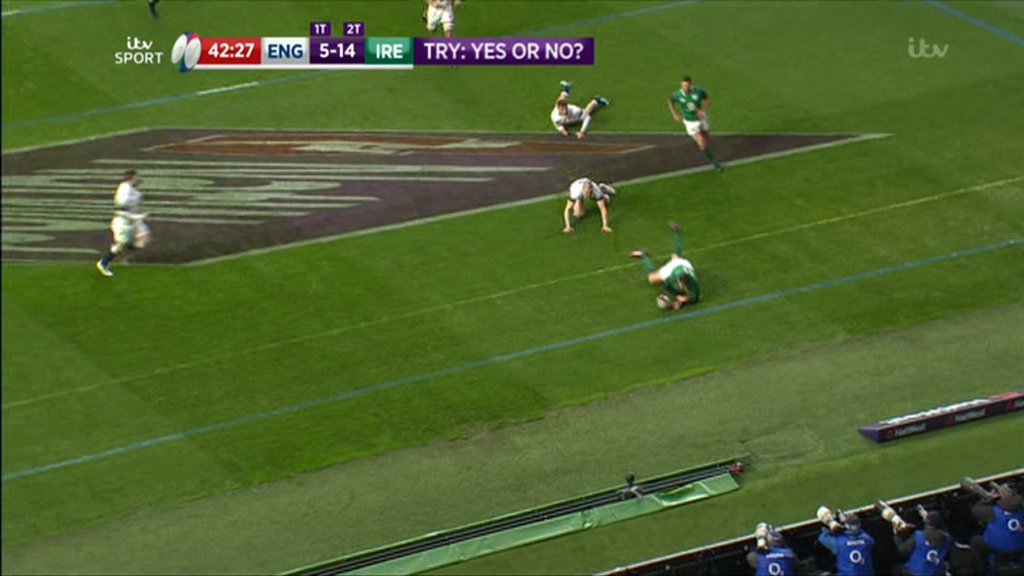 Old dead ball line in white, new one (moved by England) in blue. That's comical.