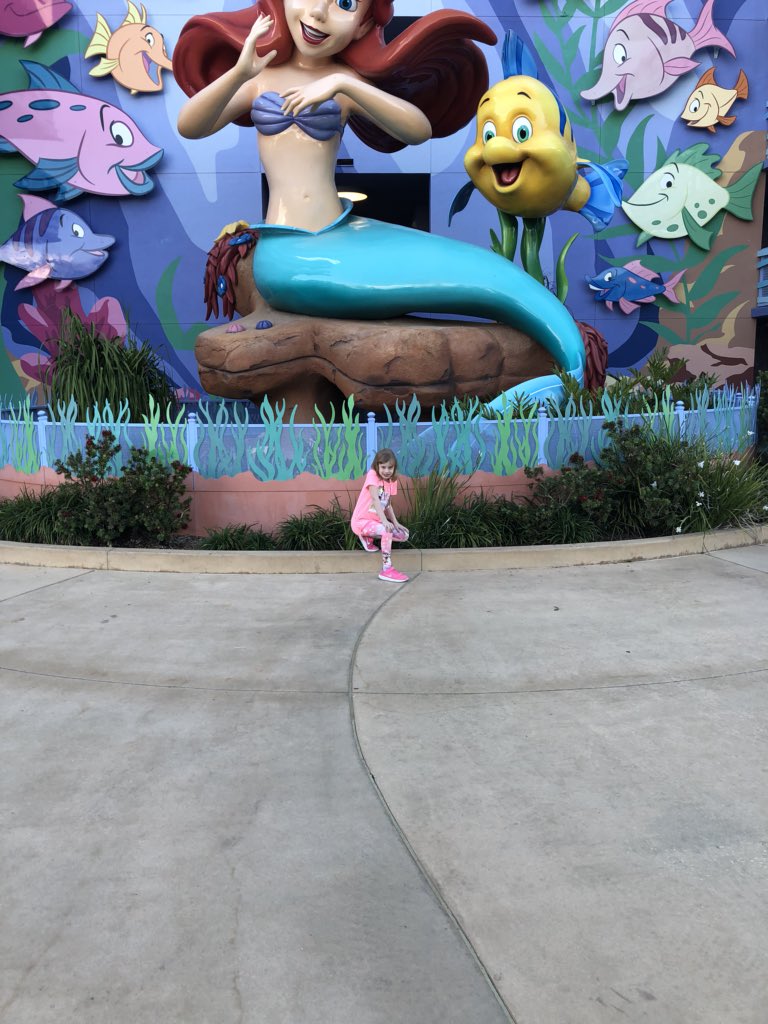 aimmersmurph's tweet photo. @LindseyElem She gave bottles of water to a family with small children on their way to the Disney Parks this morning. She put her rock by Ariel for someone to find! https://t.co/maIkhZm2hh