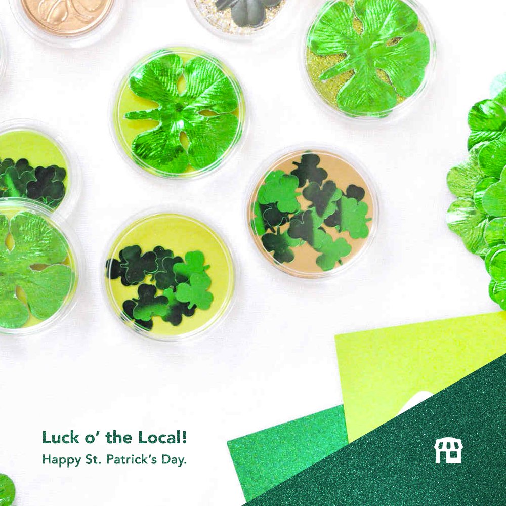 Raise a green pint to our local pubs, bars and restaurants today! And don’t forget to wear your “Kiss Me I’m Local” shirt! 

#StPatricksDay #FourLeafClover #CelebrateLocally #GreenBeer #ShopLocally