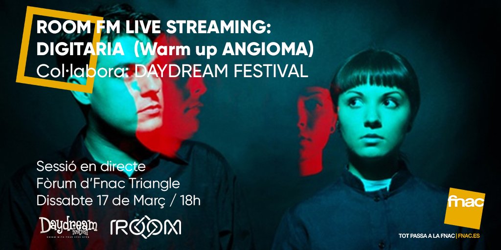 We’ll play today at FNAC Triangle (19:30-21:00) to celebrate the Daydream Festival (March 30 &amp; 31). 

If you’re near Plaza de Cataluña/Barcelona, see you later! 

<a href="/Fnac_CAT/">Fnac CAT</a> <a href="/daydreamfest/">Daydream Festival Spain</a>
