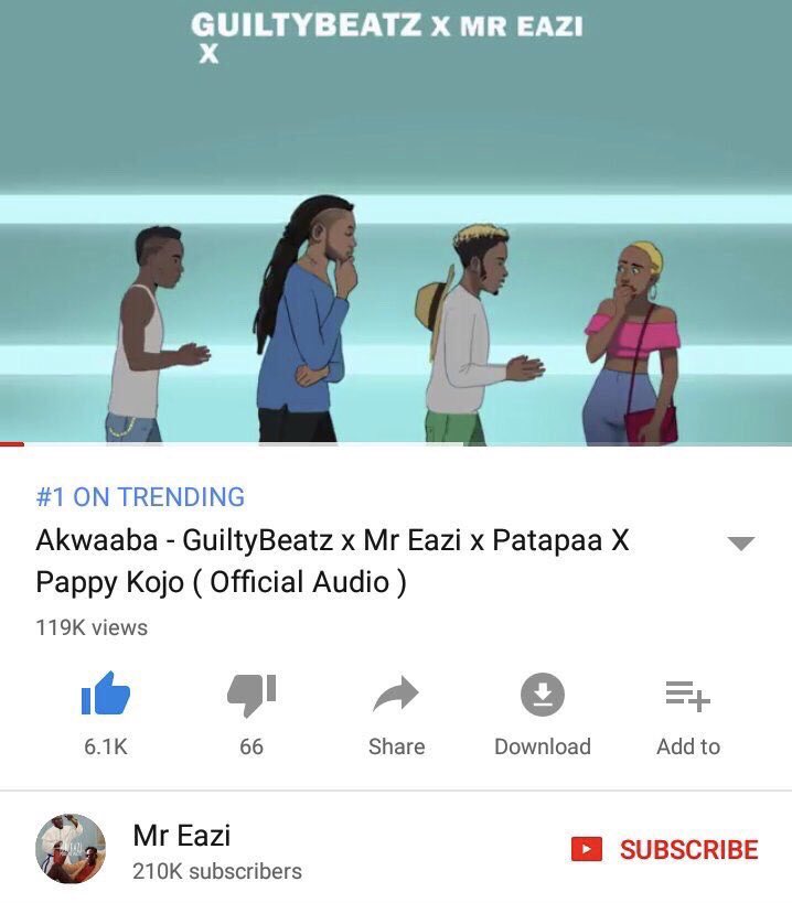 GuiltyBeatz's tweet image. Trending #1 on YouTube! 🙏🏾🙏🏾🙏🏾 ashiwe #akwaaba
