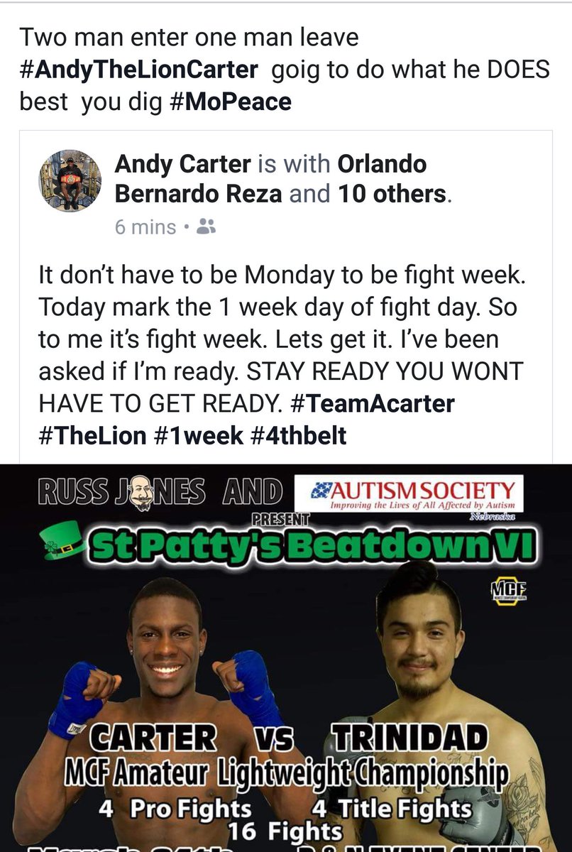 MorrisClyburn's tweet photo. It's on last Amateur fight going out with a bang you dig #MoPeace https://t.co/vnNH3zAFhc
