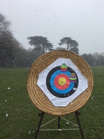 Hardy West Hill Park Archers compete in the snow ! #WHPFirsts #lovearchery #saturdaymorningactivities