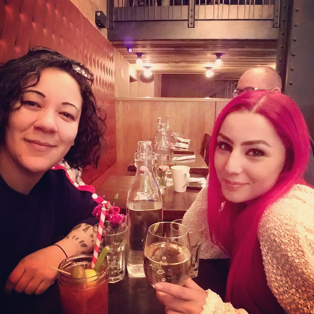 darcystjohn's tweet photo. Brunch time!!! #bffs #bloodymary #eggsbenedict #beforework #nyclife 😘 https://t.co/SEG8GZJ4kH