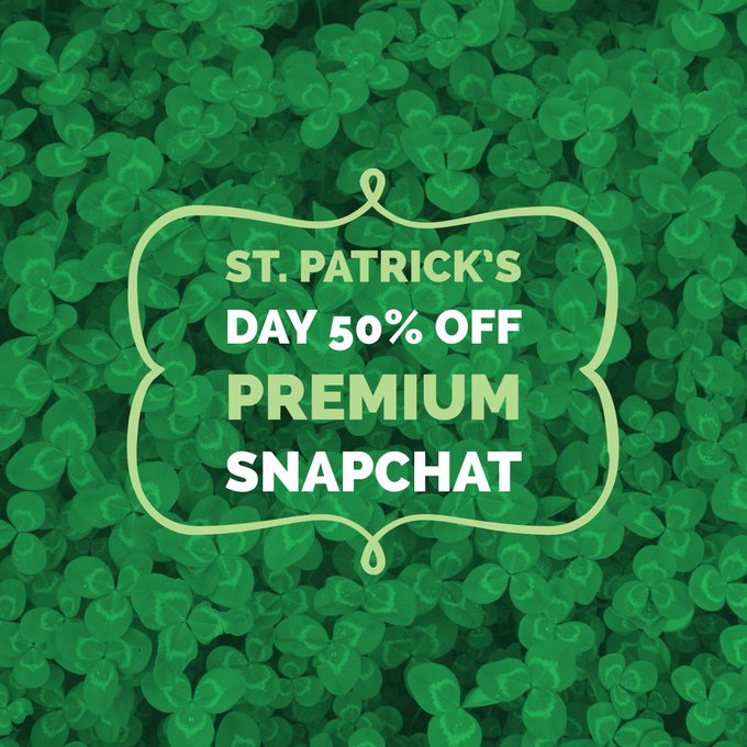 Happy st patty&rsquo;s day everyone!! Premium Snapchat 50% st. Patty&rsquo;s day sale!!! https://t.co/L63KTt2kW2<a href="/tag/dinnerswag"class="tags"><span>#dinnerswag</span></a>
