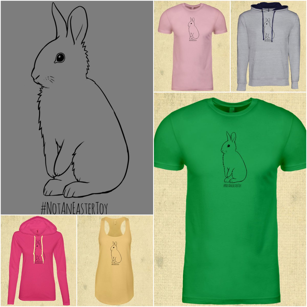 HouseRabbit's tweet photo. LAST WEEKEND! You can purchase this limited edition House Rabbit Society #NOTanEasterToy t-shirt in time for Easter through FLOAT - For Love Of All Things and support our life-saving work on behalf of rabbits! https://t.co/o7uJGcr7kV https://t.co/o51Iu47AAL