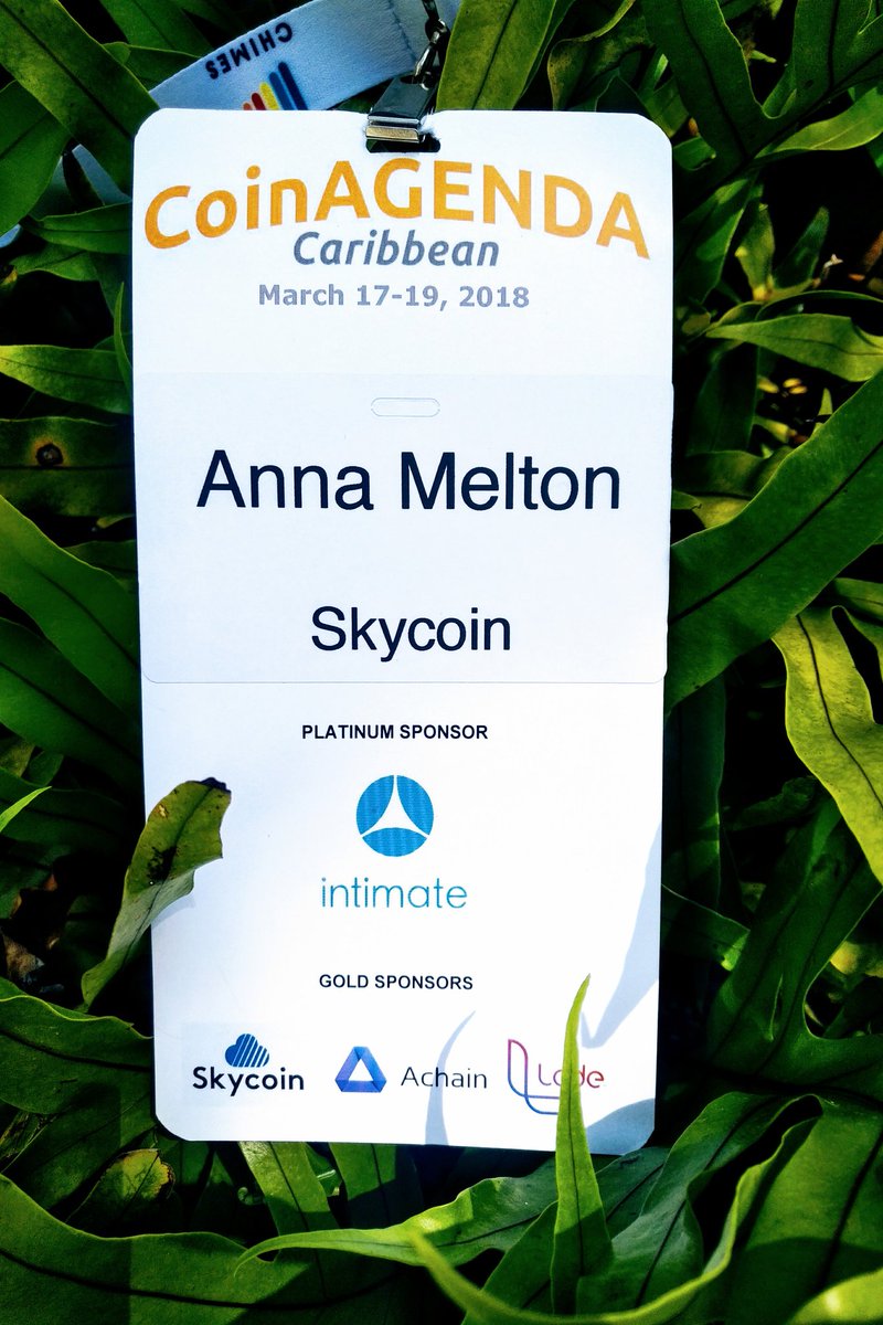 AnnaDecVentures's tweet photo. Great first day @CoinAgenda with @christopheremms &amp; the @Skycoinproject Team! #Skycoin #SkyLedger #TokenKey #CoinAgenda #coinagenda2018 https://t.co/vp2xbk1SCw