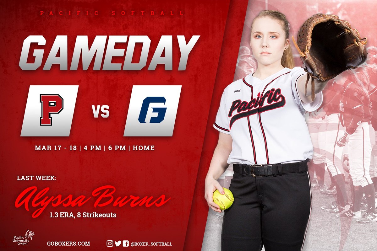 TylerKanoa's tweet photo. Today's games have been pushed back to 4 and 6 because of potential rain. Still go out and support the @Boxer_Softball as they return home to face off against George Fox.

#goboxers #collegesoftball #pacificuniversity #raindelays https://t.co/dTrRTHkyGr