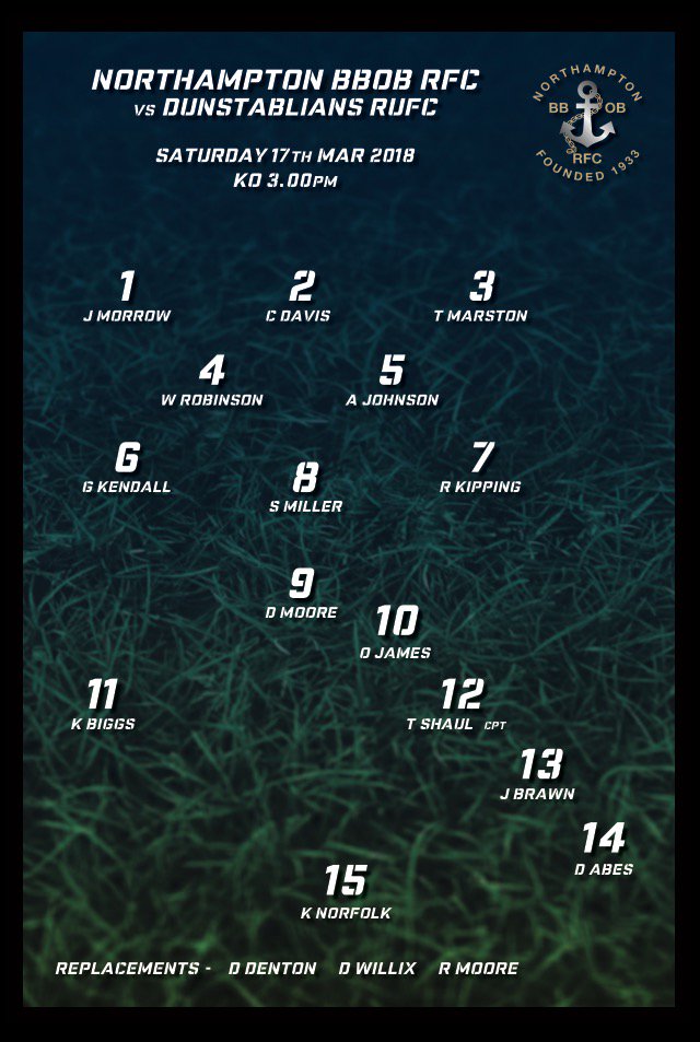 Game day for BBOB! 1st XV travel to @dunstablians. It's a cold one! Good luck boys.