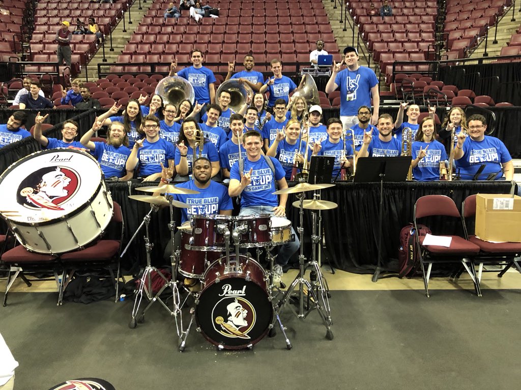 FSUSemSound's tweet photo. WE ARE BUFFALO!! 

No, really. After our win (and a quick change), we’re happily providing @UBwomenshoops a pep band for their #NCAATournament game against USF. 

After all, they deserve to hear their fight song. #Noles #Bulls https://t.co/CmfEsRtFQC