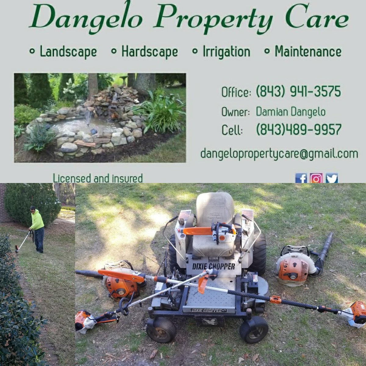 DangeloProperty's tweet image. It's about that time of year again that your yard will need lots of attention! Instead of wasting your precious hours of relaxation let Dangelo Property Care handle all your property needs. Call our office today (843) 941-3575 to set up an appointment.