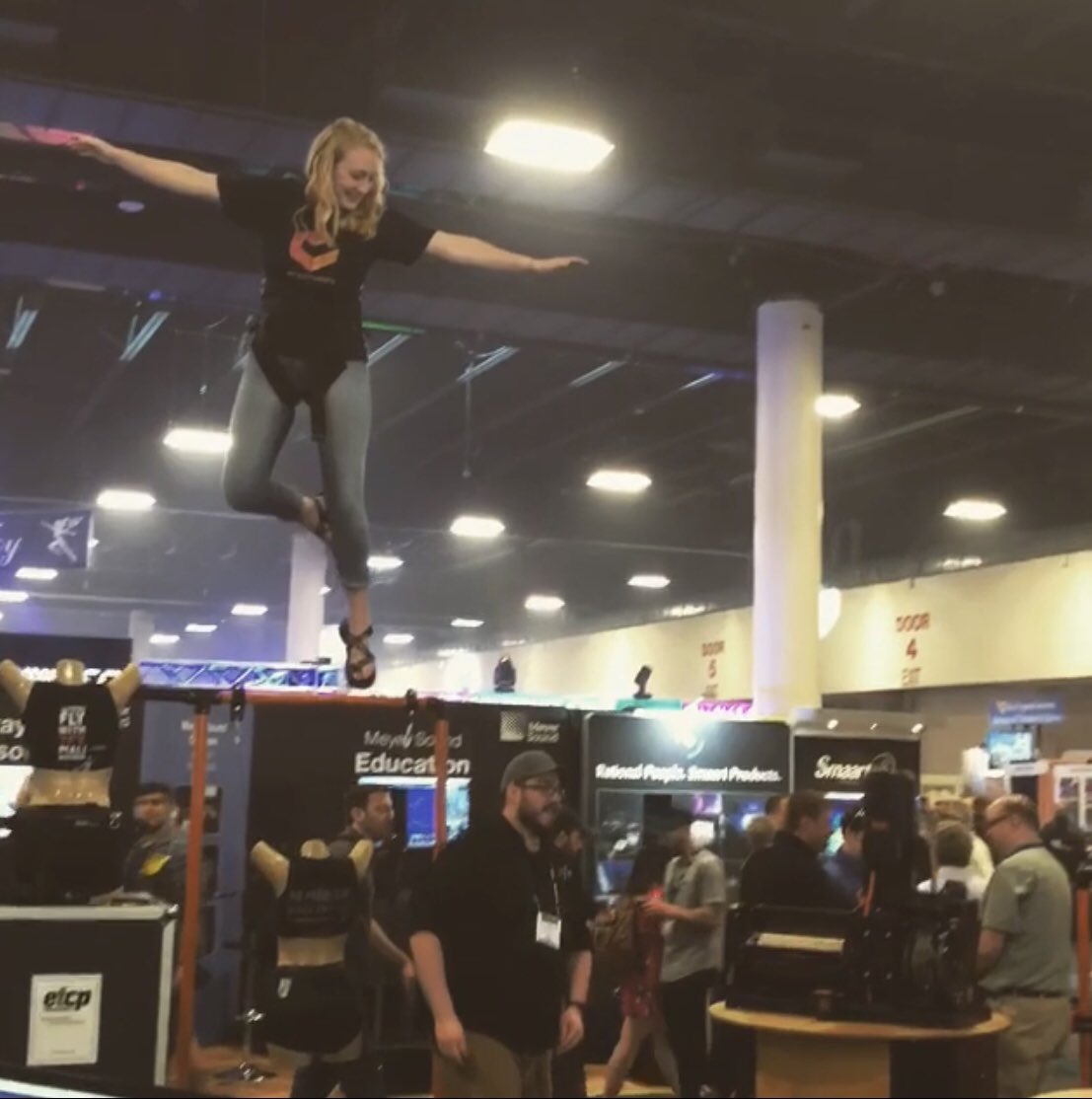 enomalies's tweet photo. One of the best parts of the USITT 2018 Conference and Stage Expo was having a booth next to @ZFXFlying! Thanks for letting our interns fly! https://t.co/Q8hSg6PXUD
