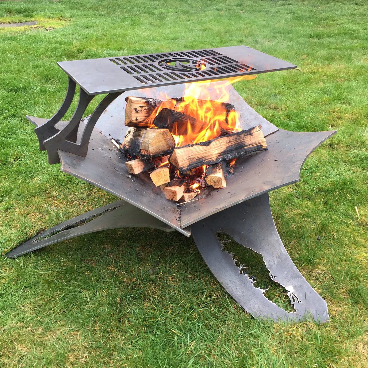 #Wroughtenart The new Trifire fire pit with grille attachment! $475.00