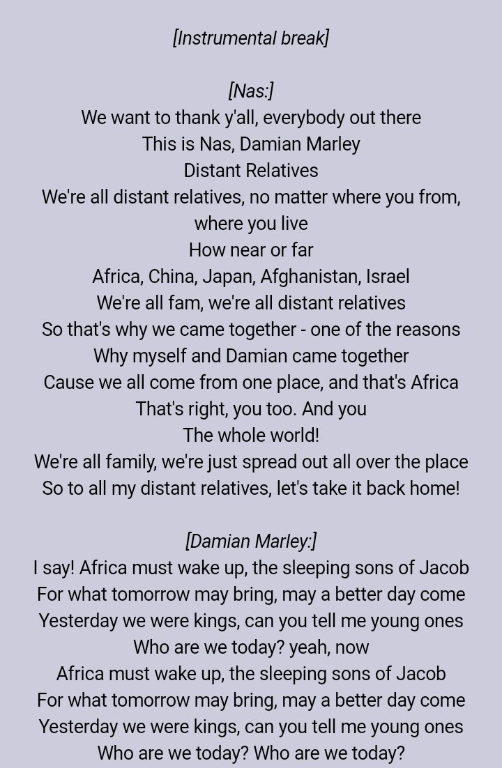 NAS & Damian Marley - Patience Lyrics