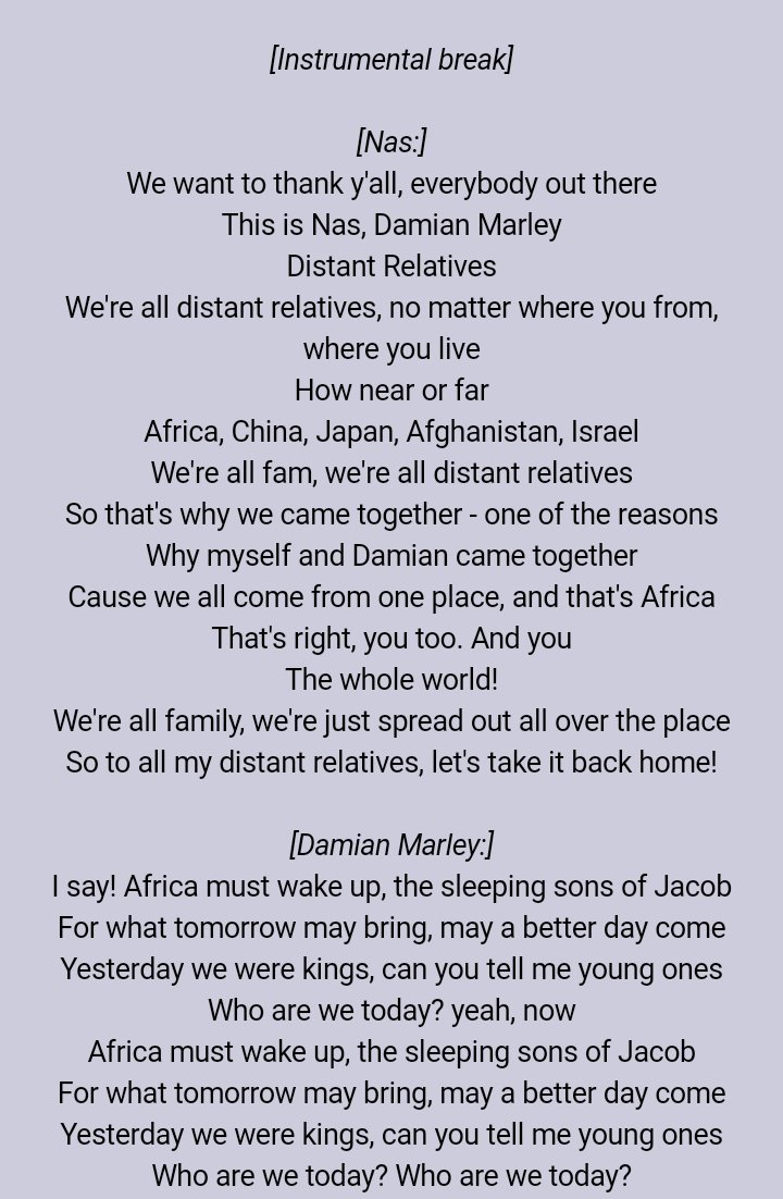 Nas & Damian Marley - Patience [Lyrics] 