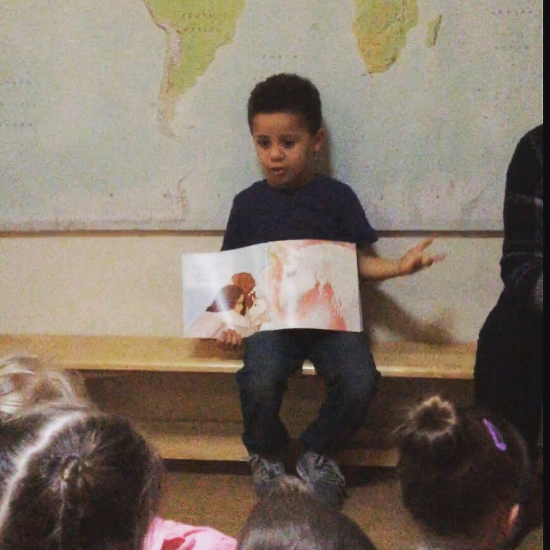 Naomi_author's tweet photo. 4 year old Kaleem reading ‘Am I A Unicorn?’ To his class at school ❤️📚☺️ #ChildrensBooks #raceequality #ethnicdiversity #MagicOfStorytelling https://t.co/nzQplbF8sW