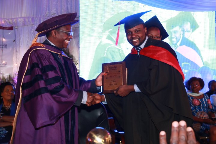 Niveanane's tweet photo. Honored to be awarded the top most coveted University Award, The Chancellors Award, during 2nd Commencement Ceremony at @RiaraUniversity https://t.co/9llGmtHgIC
