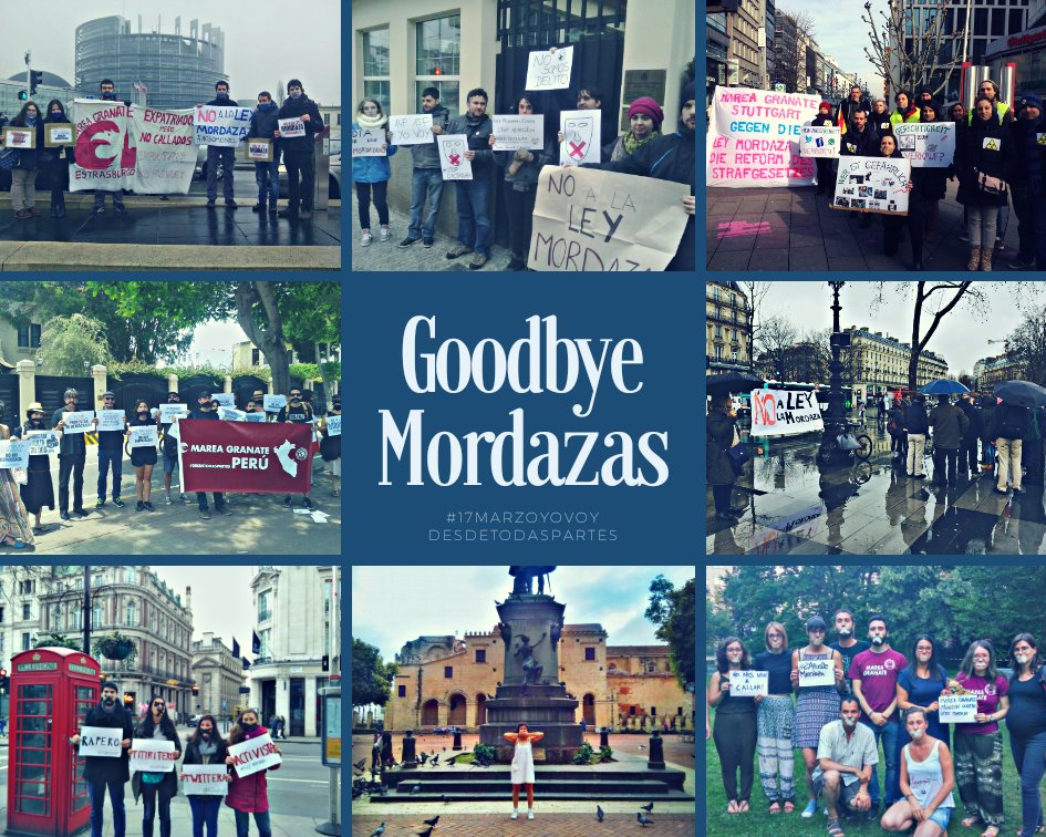 #17MSinMordazas #Desamordázate Hoy #17M varias ciudades de todo el Estado han convocado manifestaciones en rechazo a la #LeyMordaza.
#GoodByeMordazas Aquí el manifiesto firmado por más de 100 colectivos #17MarzoYoVoy nosomosdelito.net/article/2018/0…