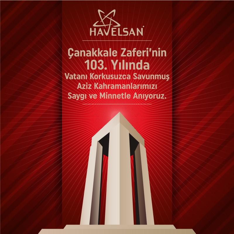 18 Mart Çanakkale Zaferi'nin 103 yılında Aziz kahramanlarımızı saygı ve minnetle anıyoruz
#18martcanakkalezaferi #18Mart1915 #HAVELSAN