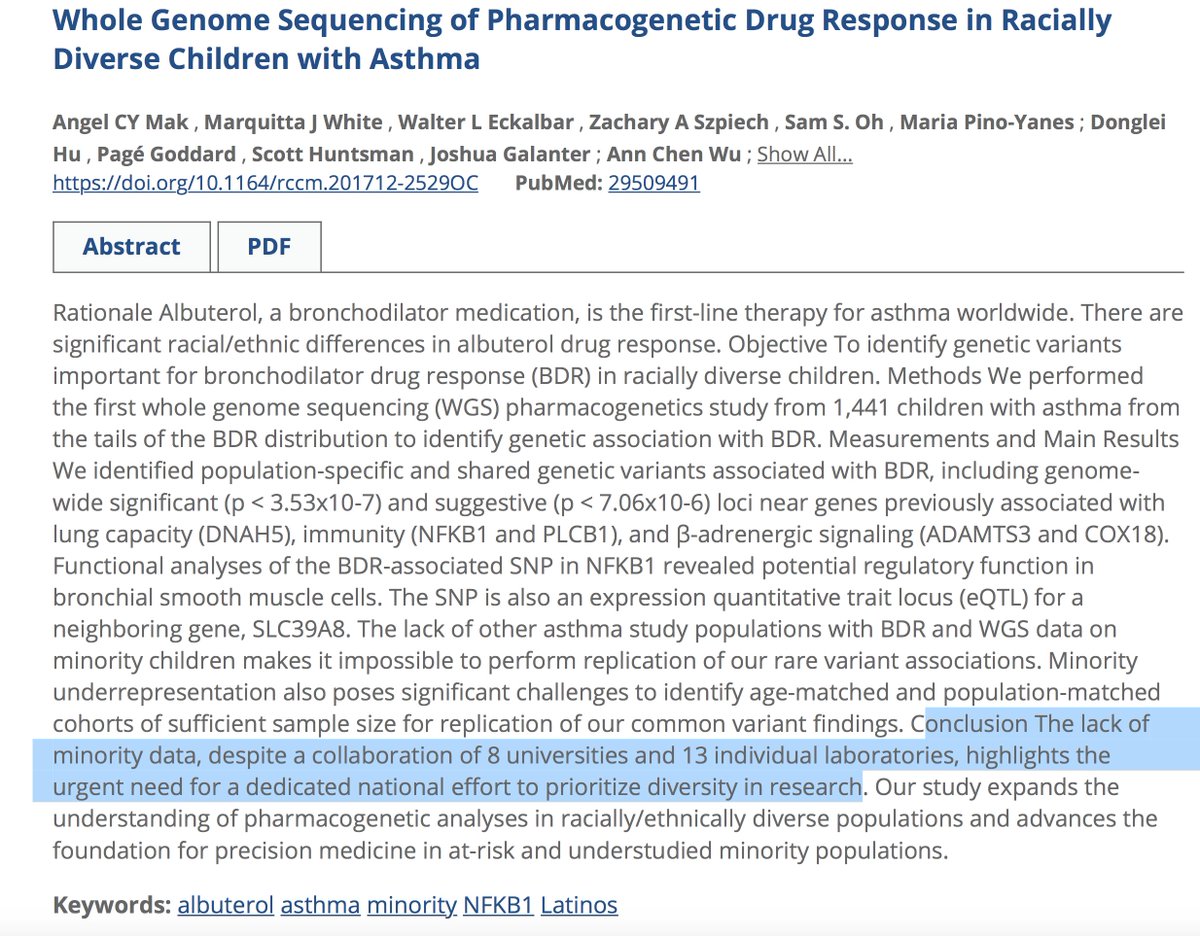 EricTopol's tweet image. Ou failure of using pharmacogenomic data in medical practice is compounded by not studying ancestry-specific effects gizmodo.com/asthma-inhaler… @Gizmodo by @kristenvbrown 
atsjournals.org/doi/pdf/10.116… by @UCSFMedicine @atscommunity &amp;lt;-and even further by not making this #OA