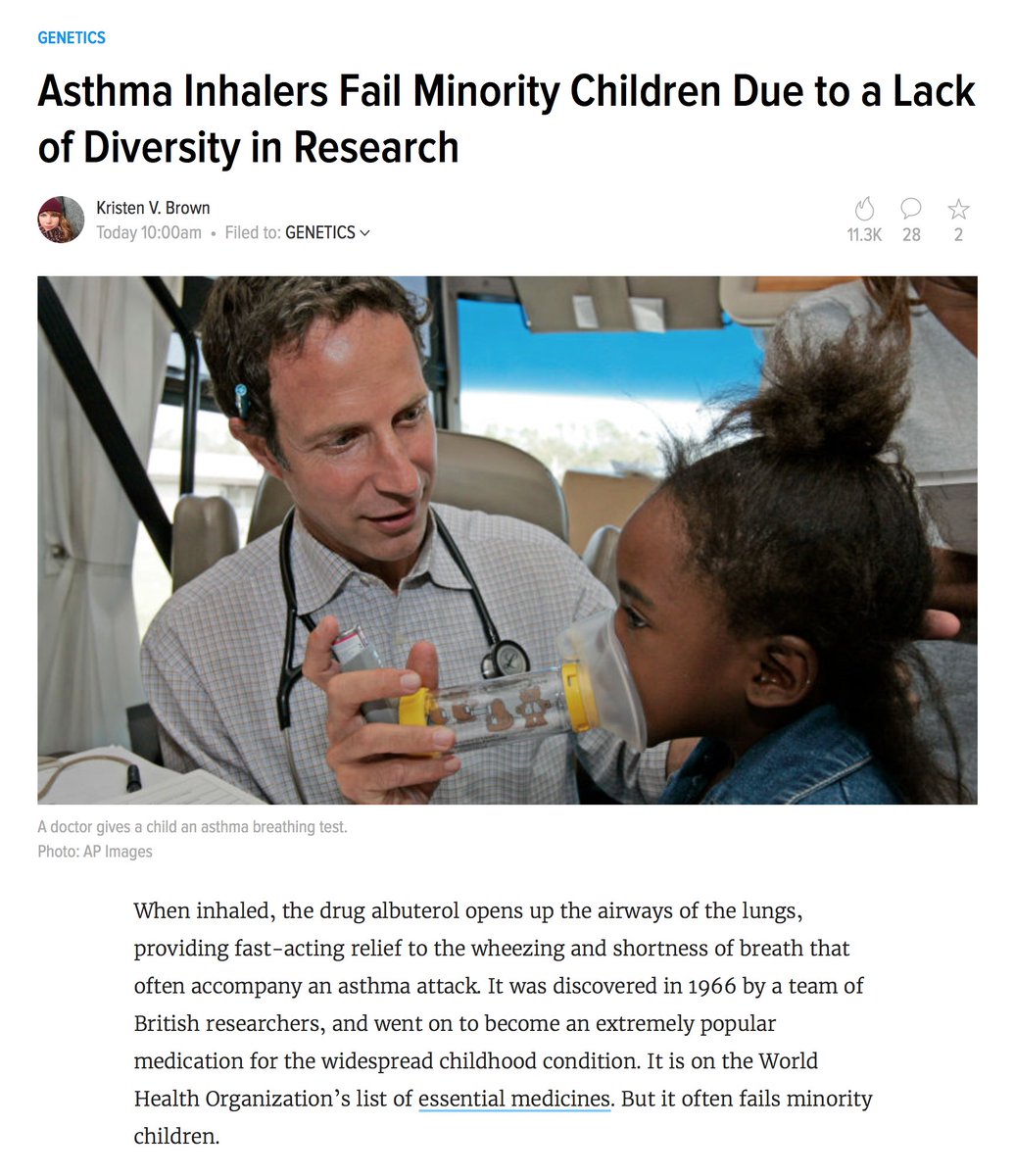EricTopol's tweet image. Ou failure of using pharmacogenomic data in medical practice is compounded by not studying ancestry-specific effects gizmodo.com/asthma-inhaler… @Gizmodo by @kristenvbrown 
atsjournals.org/doi/pdf/10.116… by @UCSFMedicine @atscommunity &amp;lt;-and even further by not making this #OA