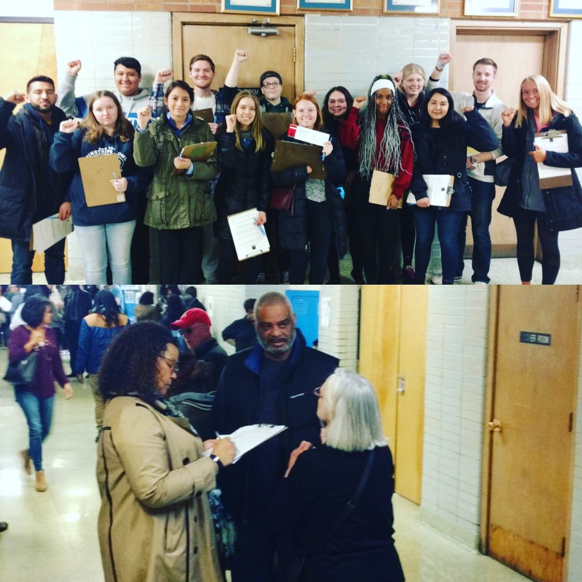 OhioPJP's tweet photo. Students from the University of Iowa canvassed our RestoreCBUS Safe Schools Listening Campaign survey, while members of our #10KFree canvassing team collected signatures 2reunite families & free communities!
#Free614 #GetFree #OrganizingFamilies
#10KForward #CBUS4US #CBUS4All https://t.co/WwstVGSKrt
