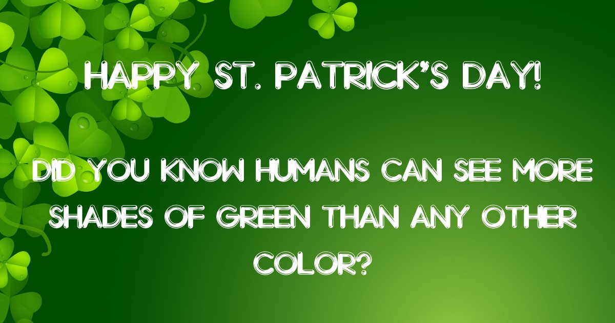Take this day to celebrate all the different shades of green you can see!