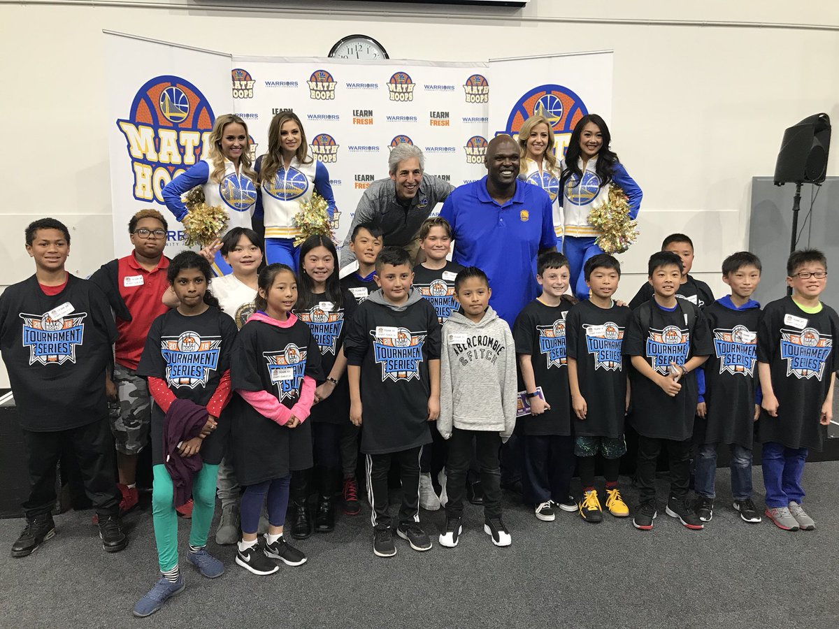 Kids show off their skills at the 4th Annual @Warriors @NBAMathHoops Tournament. Look. At. This. Turnout!