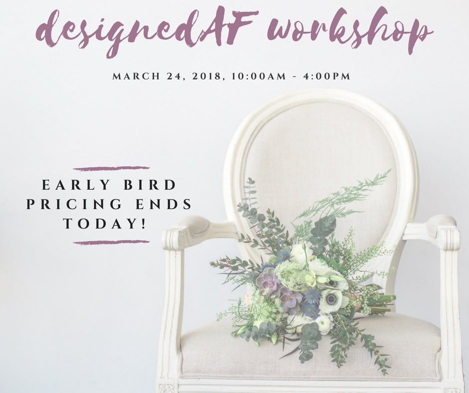 It’s your last chance to take advantage of early bird pricing for this #Ottawa #business #workshop #designedAF eventbrite.ca/e/designedaf-w…