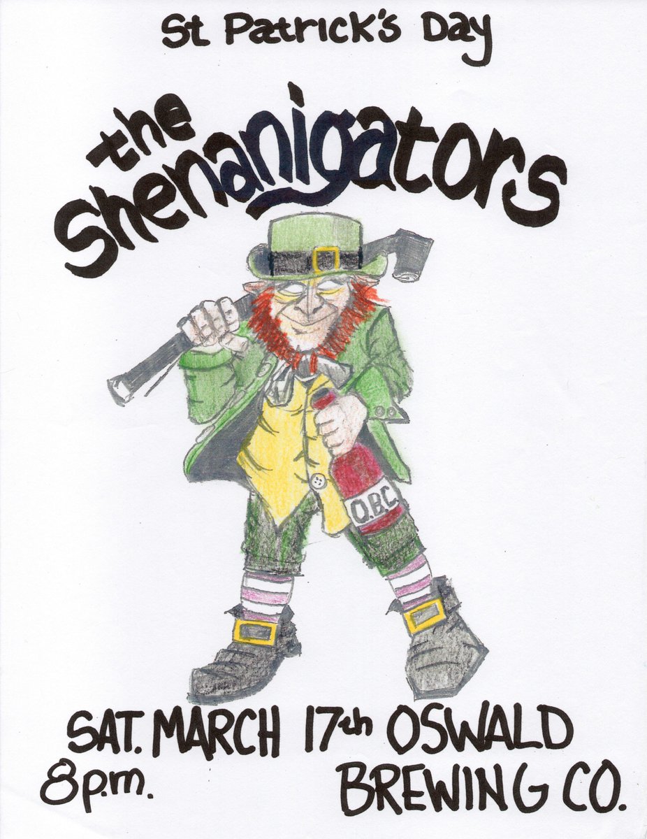Angry Irishman - Red IPA released today,replays Erik the Red this weekend. Due t event, no growler or pizza sales after 5pm. Band plays at 8pm.