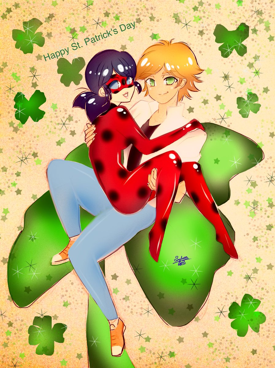 Sylchiva's tweet image. 💚✨Happy St. Patrick's Day !!!✨💚 
#MiraculousLadybugseason2