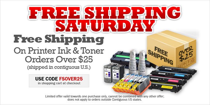 PrintInk4Less's tweet image. It&apos;s Free Shipping Saturday at #Ink4Less! All Printer #Ink &amp;amp; #Toner Orders Over $25 Ship Free. Enter FSOVER25 in cart at checkout. Shop now for the best savings on printer cartridges at ink4less.com