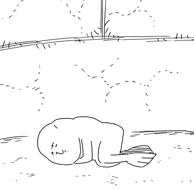 井の中の蛙 #しりとりおえかき 