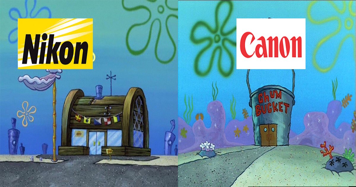 LensCrate's tweet photo. Knew this meme would find its way over. 

Let’s settle this. Team Canon or Team Nikon ?! 📷 🤔

RT for #TeamCanon, LIKE for #TeamNikon https://t.co/Z4sJcJ60YQ