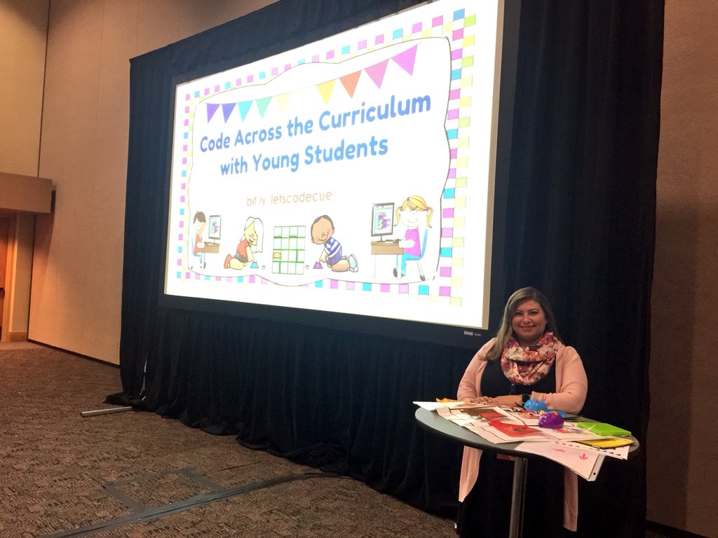 @ntdelgadillo. is ready for her @cueinc session on coding across the curriculum @RowlandSchools @CotsenAoT #CUE18 #RUSDCUE