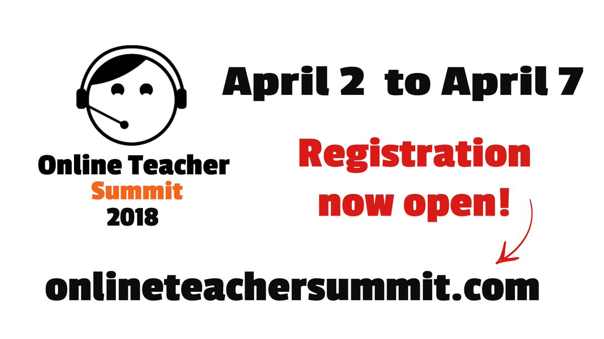 online_summit's tweet photo. Registration for the 2018 #OnlineTeacherSummit is now open! Register now at https://t.co/dLbro4Vext   This virtual event will help you start or improve your online teaching business https://t.co/GSDEmQdlaV