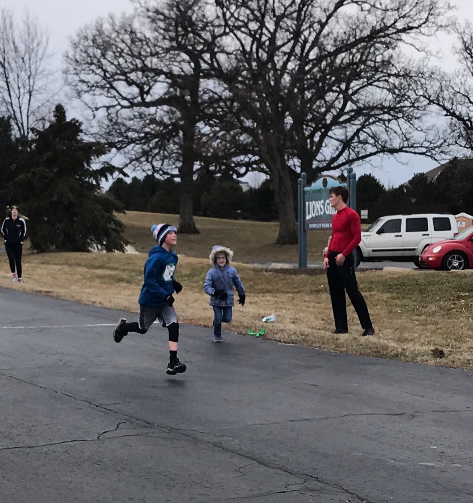 Jillian Rowe ran the last 50 meters with brother Carson Rowe! #family #HuntleyGoesBald5K <a href="/Dist158/">Huntley District 158</a> <a href="/HHSNHS5/">HHS NHS</a> @HPDFitness @ScottRowe158