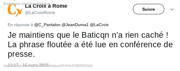 ComPantalon's tweet photo. @LaCroixRome @JeanDuma1 Tiens, pourquoi il est pas bloqué lui 😂😂😂

En tout cas j'ai quand même du mal à croire sur parole l'interprétation d'un journaliste qui se laisse si facilement berner !
https://t.co/Zi19eo5pvi https://t.co/GVOQu6s0Qm