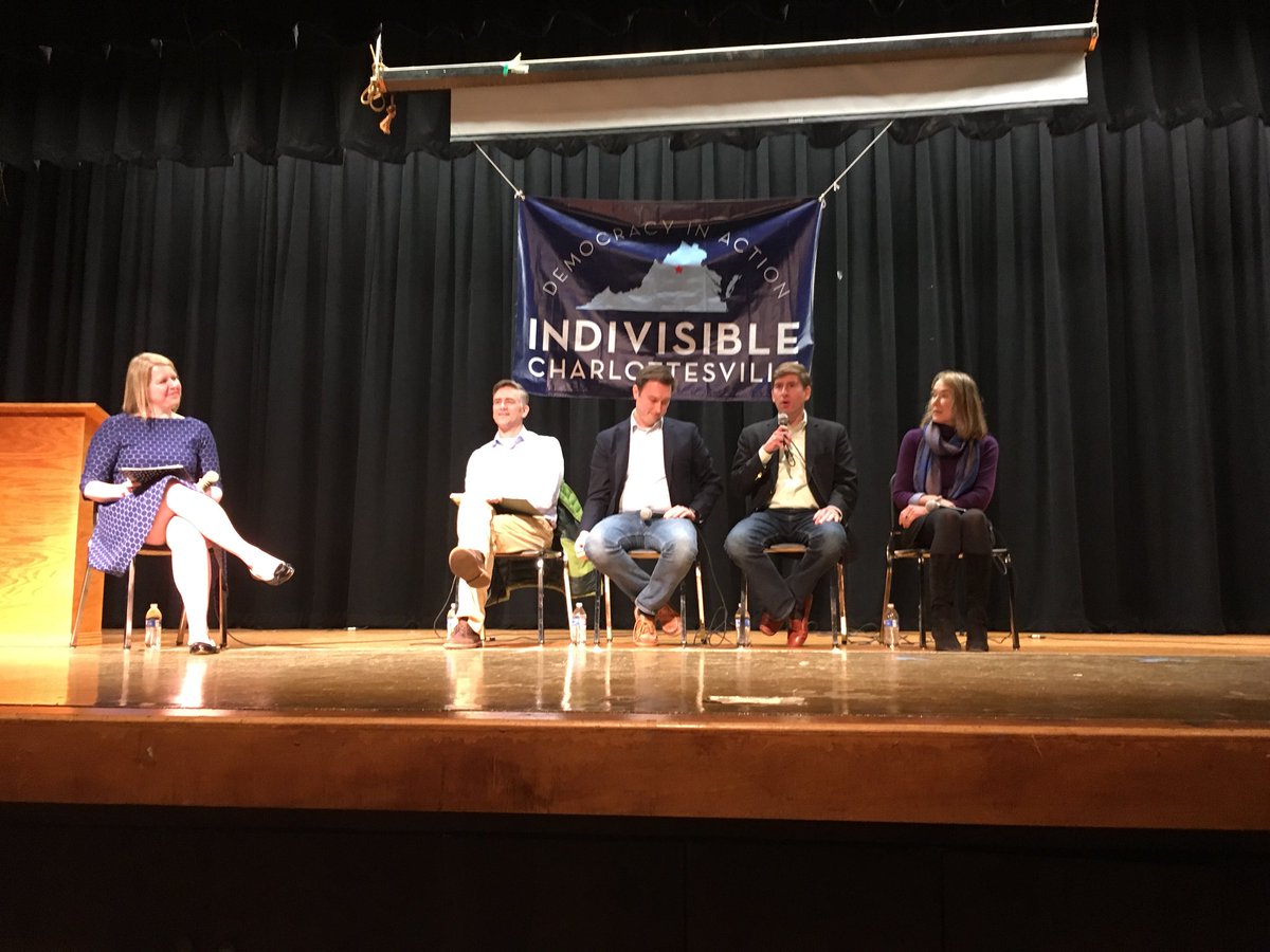 Cullop4Congress's tweet photo. What a great turnout for the Indivisible Candidate Debate! Thanks to @indivisibleVA05 for hosting, we spent lots of time talking about serious issues. This is democracy at work! Special thanks to our moderator @pastpunditry #VA05 https://t.co/1orRrybDiV