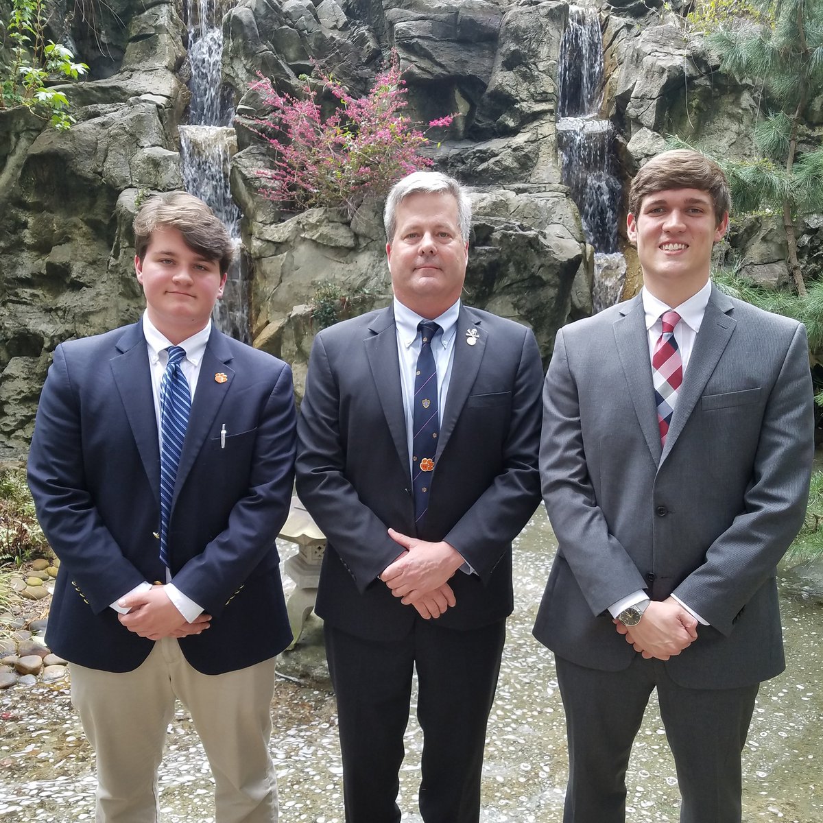 ChiPhiNational's tweet photo. We are happy to announce that the Delta Theta Colony at Clemson University has been approved to Charter by our Grand Council!

Pictured are Alpha Hunter Bond, Advisor Jonathan "CD" Rawls, and Beta CJ Connelly, who made the trip to Atlanta to present their Petition to the Council. https://t.co/sRZsDxDd4J