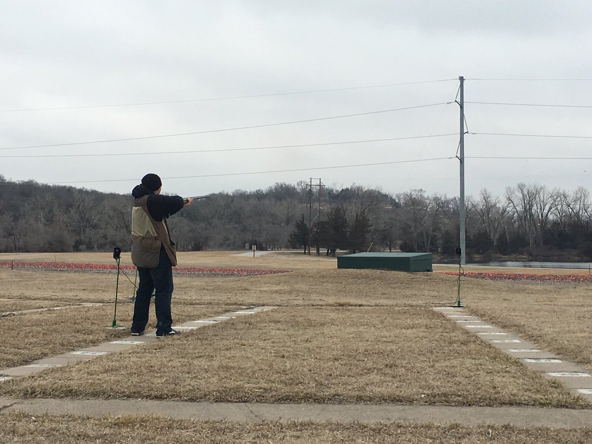 We had two medal winners today. Eric had to shoot off twice to win the 22-23 yard handicaps. Cally won ladies 16s. Good job shooting today everyone!