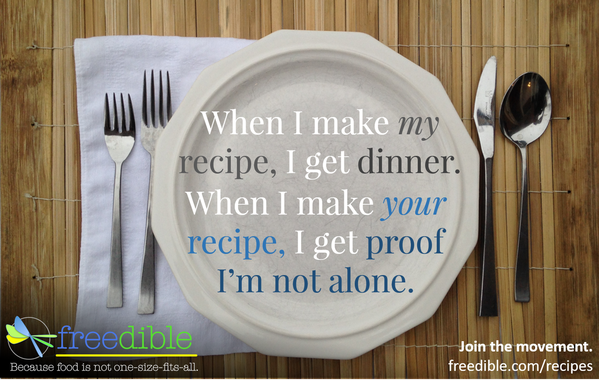 Have #FoodAllergy or #Celiac? Find #recipes for the way YOU eat from over 300 specialty food #bloggers &amp; #customeater families on freedible! bit.ly/2FkHfE0