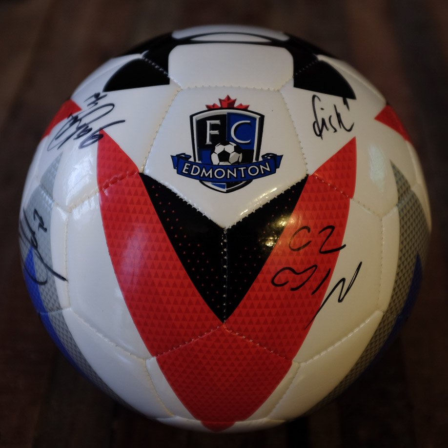 HopeAndFootball's tweet photo. Thank you @FCEdmontonNow for the ball loaded with autographs from team's final season in the NASL &amp; thank you for all you do in the community. This willl make a great draw prize for our upcoming awareness campaign!
We support you in the #March2CPL! @yeg4CPL #YEG #Edmonton #Soccer https://t.co/Yrsj5gwYr3