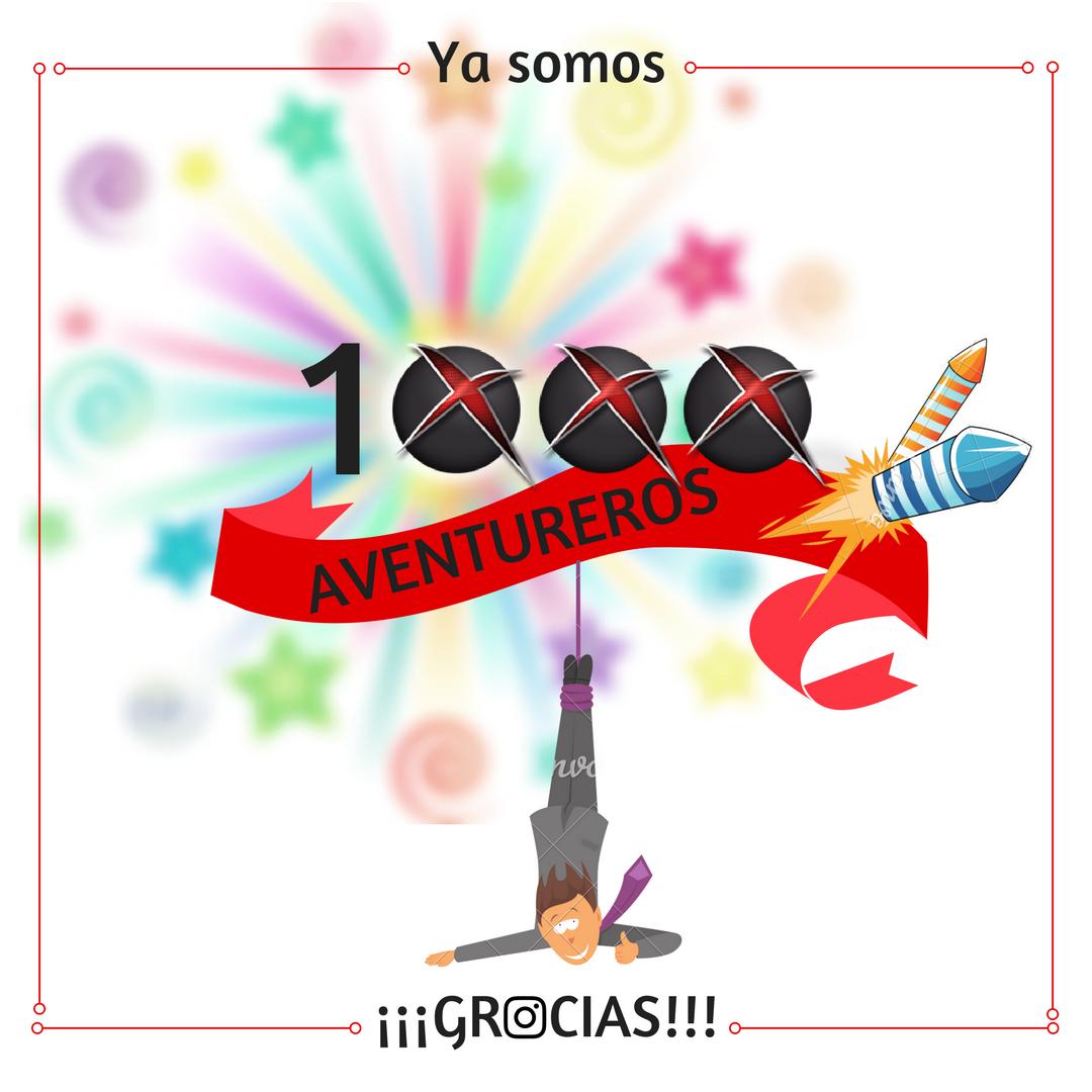 Ya somos 1.000 #aventureros en #instagram! Muchas gracias a todos los que compartis #aventuras con nosostros #aventuraextrema #extremadura #multiaventura #adrenalina #diversion #aventurate #descubretumundo